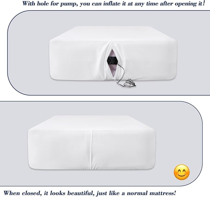 Air Mattress Sheet Set for 16-24 Inch Air Beds Queen Size, Deep Pocket Fitted - Image 3