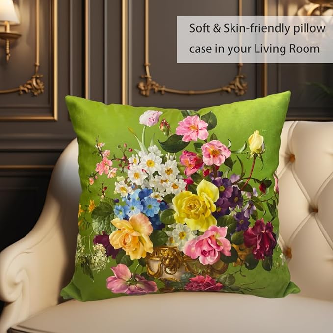 Elegant Velvet Floral Throw Pillow Cover Double Sides Handmake Flower - Image 4