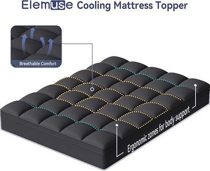 ELEMUSE Full Black Mattress Topper - Image 2