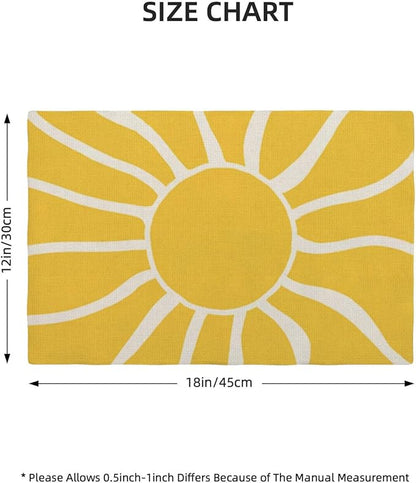 Yellow Sunshine Placemats Set of 4, Abstract Modern Sun Decorative Table Mat 12 - Image 4