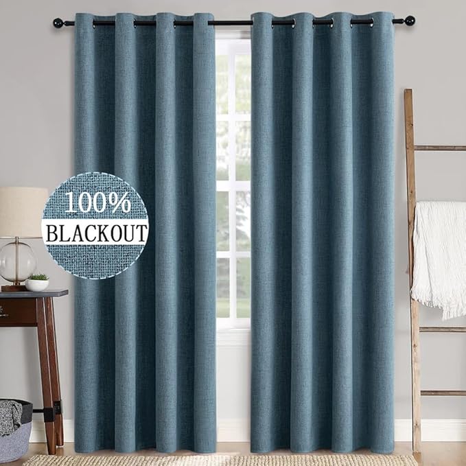 MIULEE 2 Panels Blackout Curtains Polyester Texture Opaque Curtains by MIULEE
