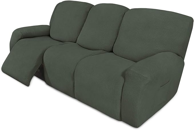 Easy-Going 8 Pieces Recliner Sofa Stretch Sofa Slipcover Sofa Cover Furniture by Easy-Going