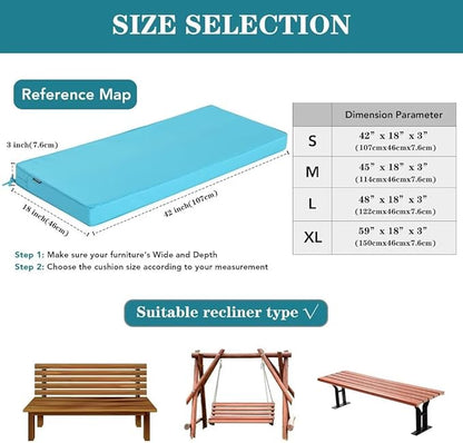 Outdoor Bench Cushions 45 x 18 Inch Thick Waterproof Porch Swing Cushions - Image 5