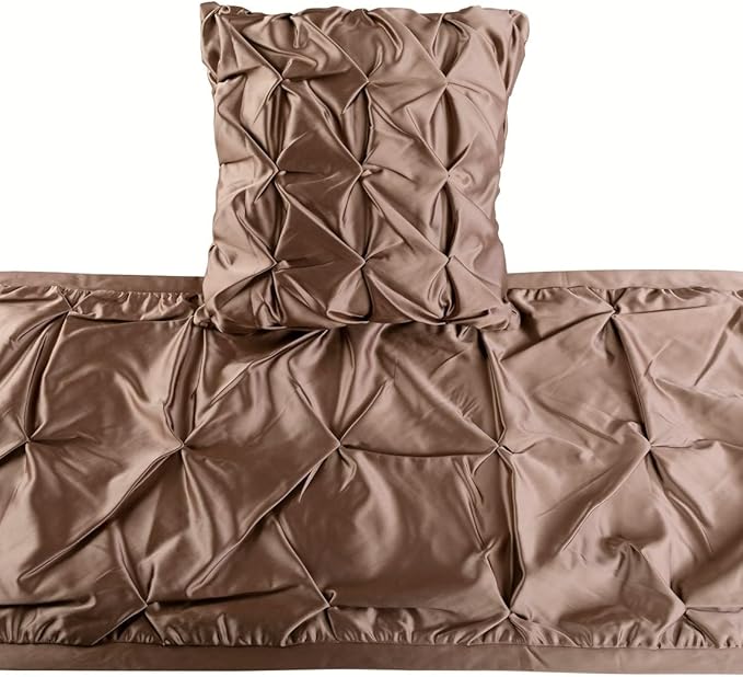 The HomeCentric Beige Bed Runner, CA King Size 86"x18" Decorative Bed Runner - Image 2