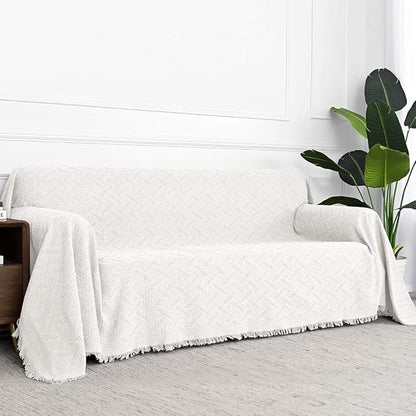 MYSKY HOME White Sofa Covers for 3 Cushion Couch Geometrical Sectional Sofa - Image 5