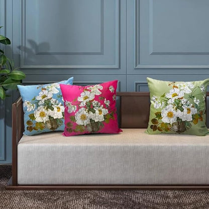 Elegant Velvet Floral Throw Pillow Cover Double Sides Handmake Flower - Image 5