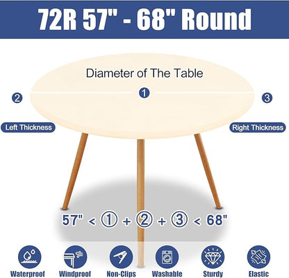 Round Spandex Tablecloth, Elastic Fitted Waterproof Tablecloths - Image 8
