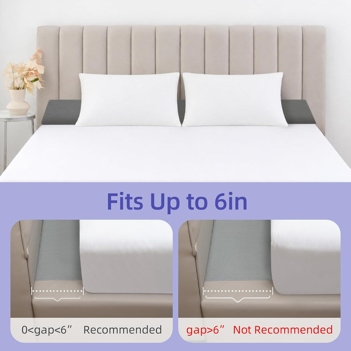 vekkia king bed wedge pillow for headboard,bed gap, package contents
