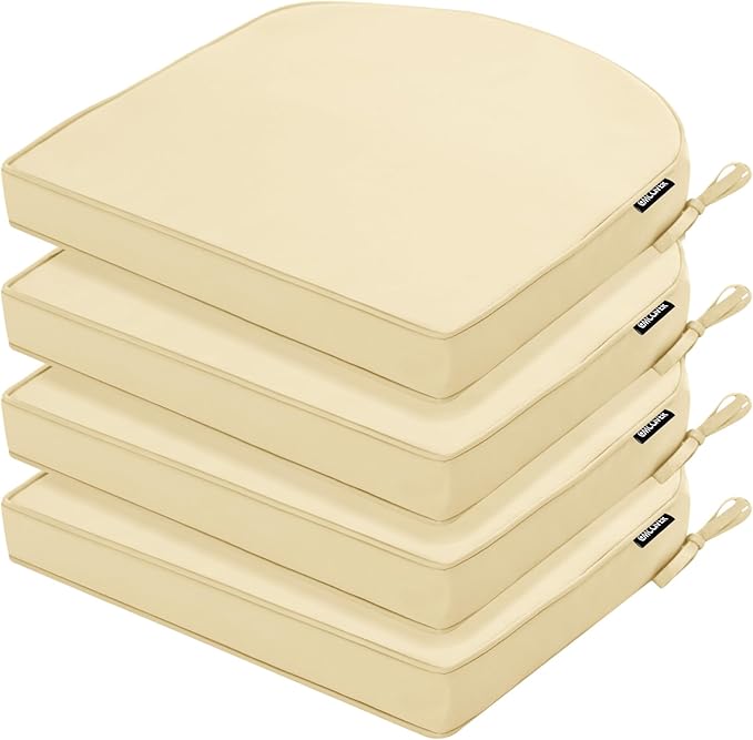 Outdoor Chair Cushions Set of 4 Waterproof Patio Chair Cushions by COMCAVER
