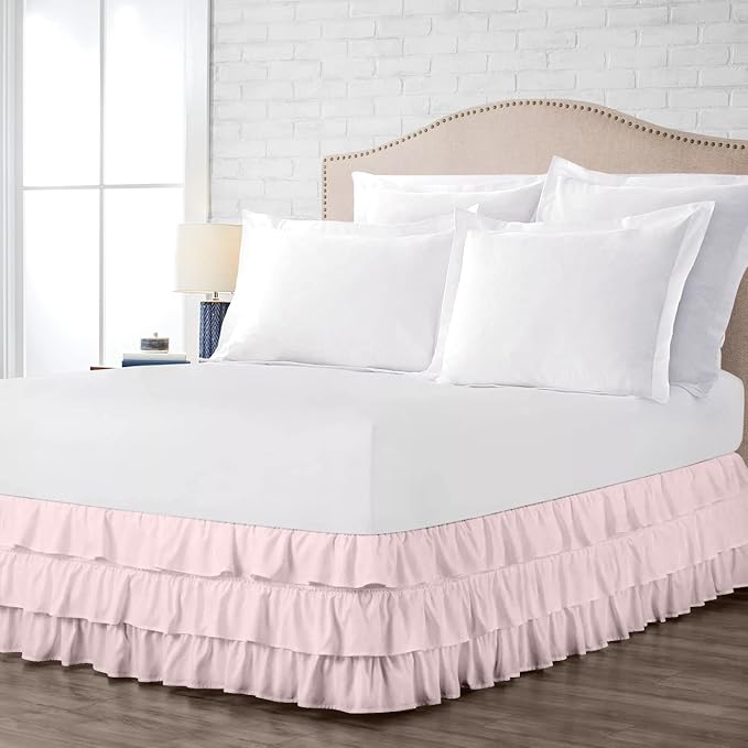 Multi-Ruffle Bed Skirt, Soft Multi Elastic Dust Ruffles by Unknown