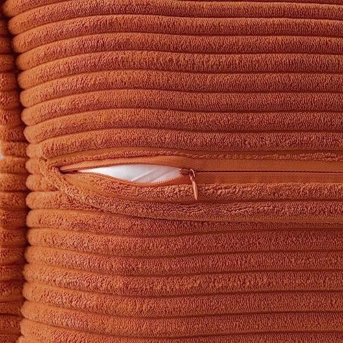 MIULEE Rust Decorative Euro Sham Throw Pillow Covers - Image 3