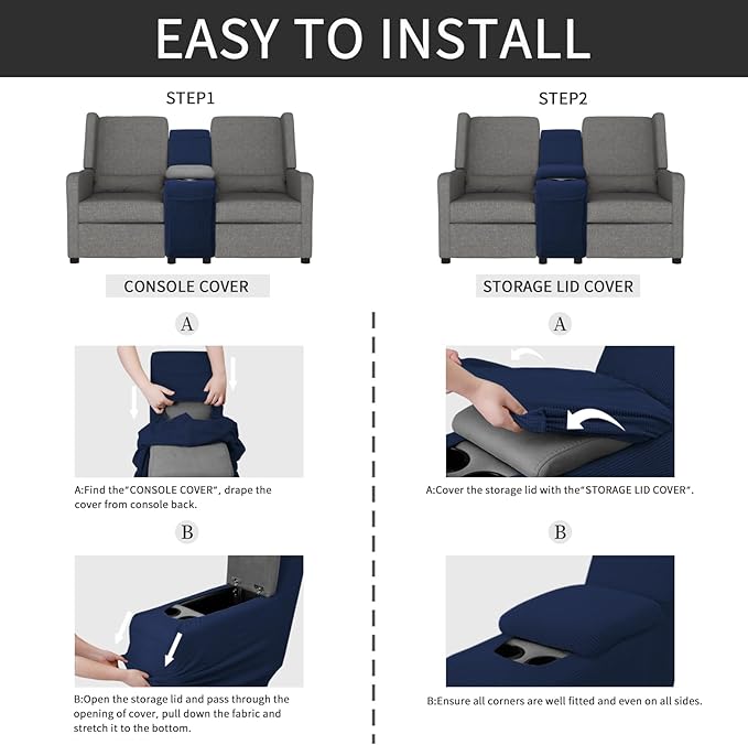 Easy-Going 2-Piece Recliner Console Cover - Image 5