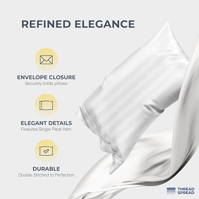 THREAD SPREAD 100% Egyptian Cotton Sheets Queen Size - Image 4