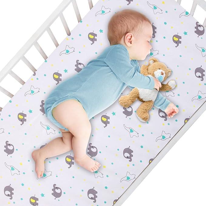 Bimocosy Crib Sheets 4 Pack, Baby Crib Sheets Fitted - Image 6