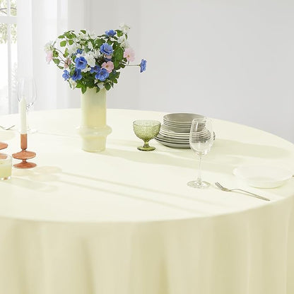 Round Tablecloth 120 Inch Tablecloth 10 Pack Ivory Table Cloths Washable - Image 8