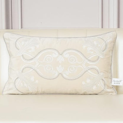 Aeckself European Luxury Velvet Lumbar Throw Pillow Cover 12 x 20 Inch by AECKSELF