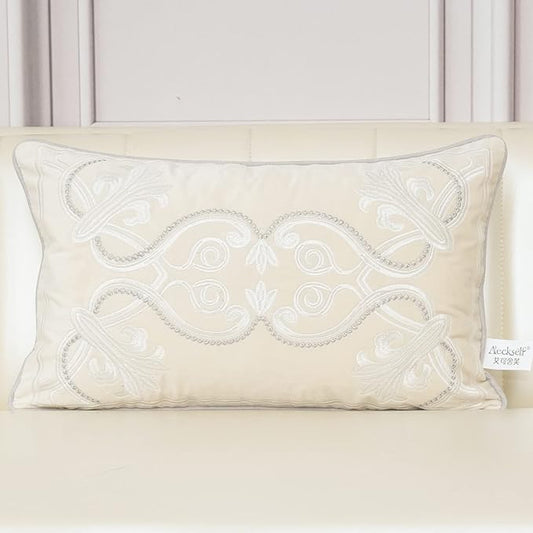 Aeckself European Luxury Velvet Lumbar Throw Pillow Cover 12 x 20 Inch by AECKSELF
