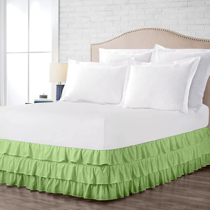 Multi-Ruffle Bed Skirt, Soft Multi Elastic Dust Ruffles by Unknown