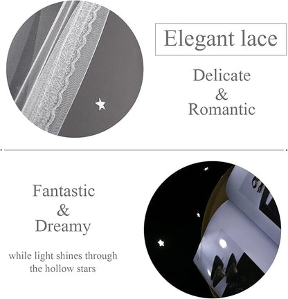 Kinryb Star Cut-Out Grey Blackout Curtains Heavy Duty Double Layer Blackout - Image 8