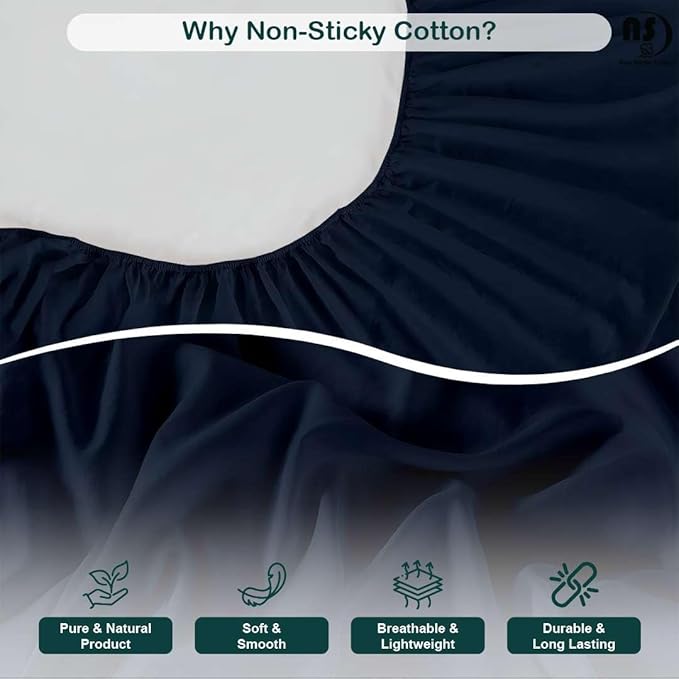 NON Sticky cotton Twin Size Sleeper Sofa Sheets, 4 Piece Egyptian Cotton Bed - Image 4