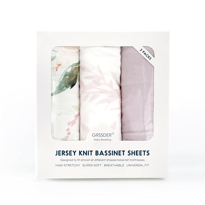 Stretch Ultra Soft Fitted Bassinet Sheet Set 3 Pack, Universal Fit - Image 6