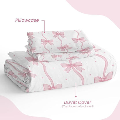 SANDJEST Bow Duvet Cover Sets Full Size - Image 4