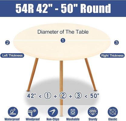Round Spandex Tablecloth, Elastic Fitted Waterproof Tablecloths - Image 8