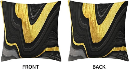 Black and Gold Marble Texture Throw Pillow Covers 18x18 Inch Set of 2, - Image 7