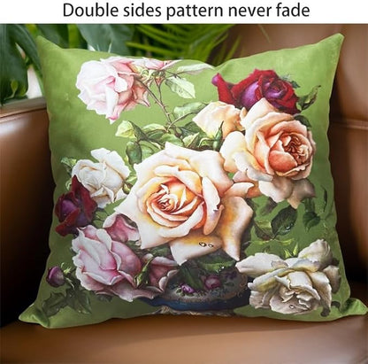 Elegant Velvet Floral Throw Pillow Cover Double Sides Handmake Flower - Image 4