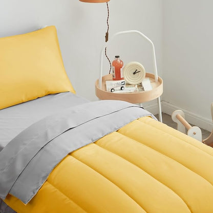 UOZZI BEDDING Yellow 4 Pieces Toddler Bedding Set Ultra Soft and Breathable - Image 3