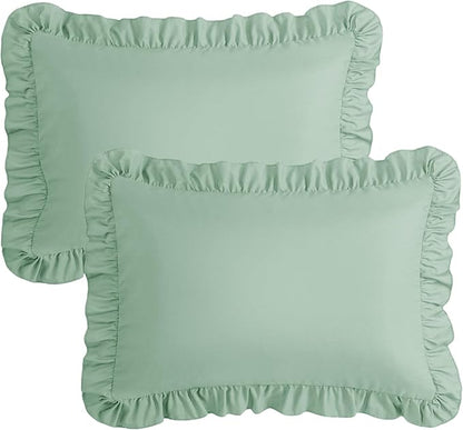 KKJIAF Ruffle Pillow Cases Queen Size Set of 2, Ruffled Pillow Covers - Image 7