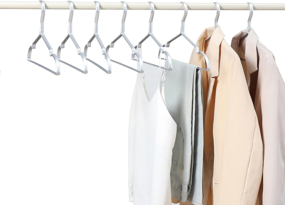16.3" Premium Aluminum Coat Hangers, Extra Smooth & Durable Metal Sh...
