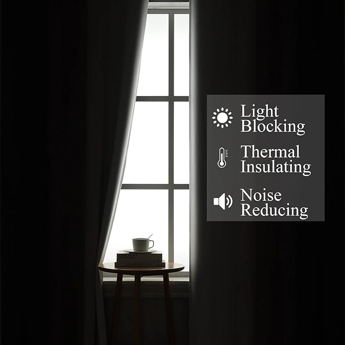 Estelar Textiler Purple and Greyish White Blackout Curtains 63 Inch Length 2 - Image 3