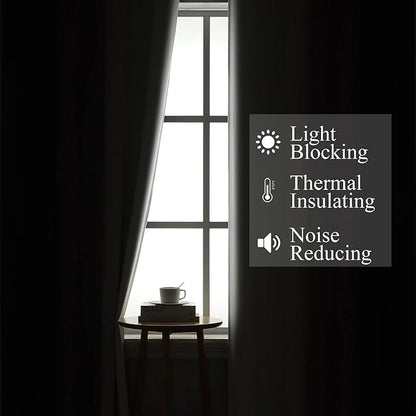 Estelar Textiler Purple and Greyish White Blackout Curtains 63 Inch Length 2 - Image 3