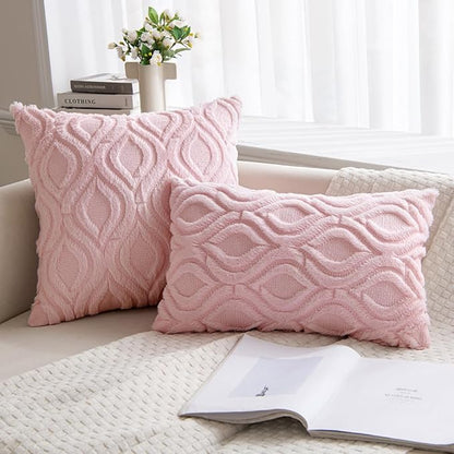 MIULEE Light Pink Valentines Throw Pillow Covers 12x20 Inch, Soft Spring Plush - Image 4