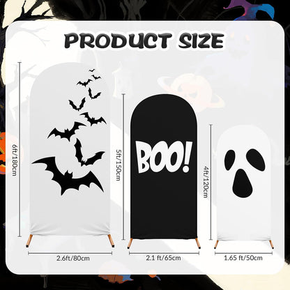 3 Pack Halloween Arch Backdrop Covers Grimace Stretch 4 5 6ft