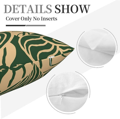 Tropical Green Plant Throw Pillow Covers 18x18 Inch Set of 2 Summer Sage Green - Image 9