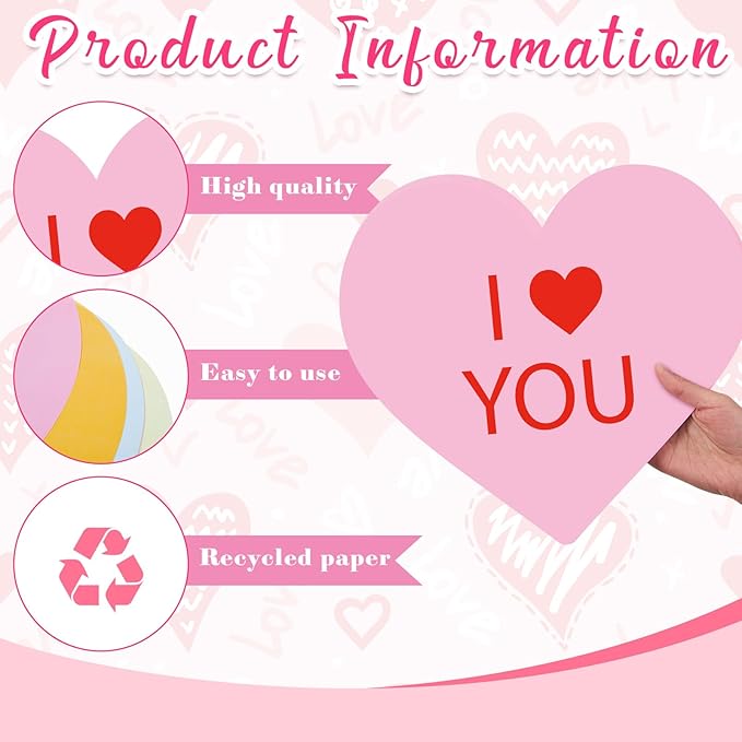 Harloon 100 Pcs Valentine's Day Paper Placemat Bulk 13.4”x 11.8” Disposable - Image 3