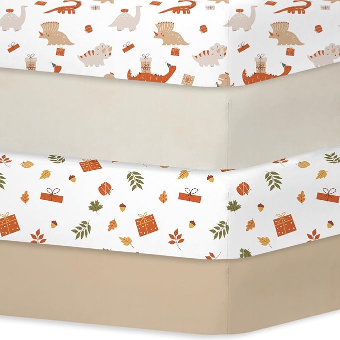 Bimocosy Crib Sheets 4 Pack, Baby Crib Sheets Fitted by bimocosy