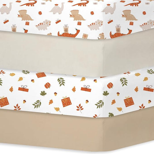 Bimocosy Crib Sheets 4 Pack, Baby Crib Sheets Fitted by bimocosy
