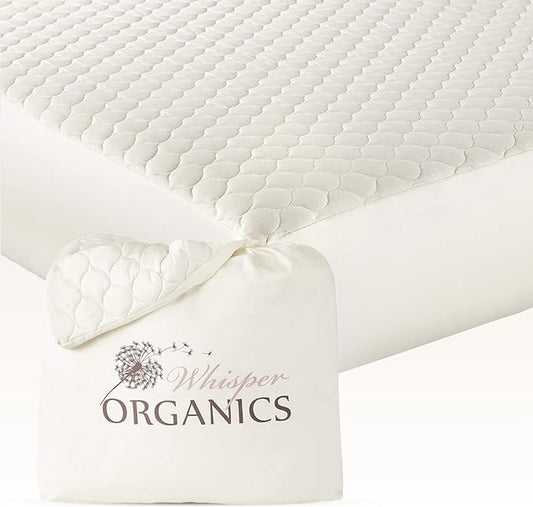 100% Cotton Organic Mattress Pad by WhisperOrganics