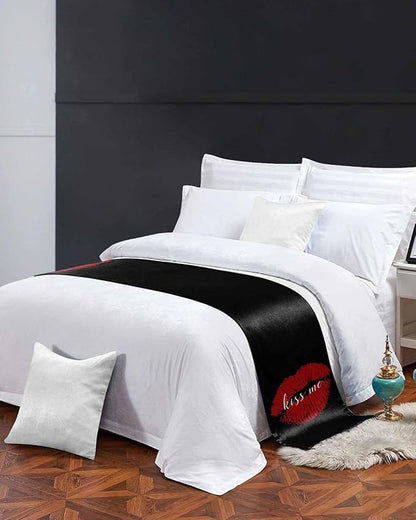Red Lip Print Kiss Me Bed Runners - Image 4