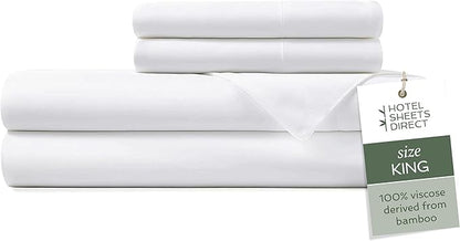 Hotel Sheets Direct 4 Piece Bed Sheet Set King Size, 100% Viscose Derived from by HOTELSHEETSDIRECT