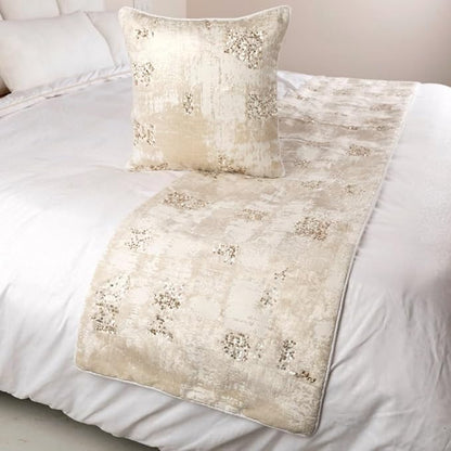 The HomeCentric Ivory Bed Runner, CA King Size 86"x18" Decorative Bed Runner - Image 4