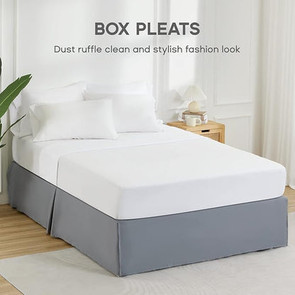 SONIVE Full Bed Skirt, Classic Tailored Easy Fit Brushed Microfiber Skirts - Image 2