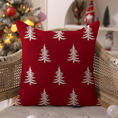 DFXSZ Christmas Pillow Covers 18x18 inch Set of 2 Christmas Tree Decorative Red - Image 2