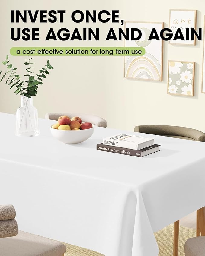 Pureegg Rectangle Table Cloth 60" x 102" – 8 Packs, Durable Polyester - Image 8
