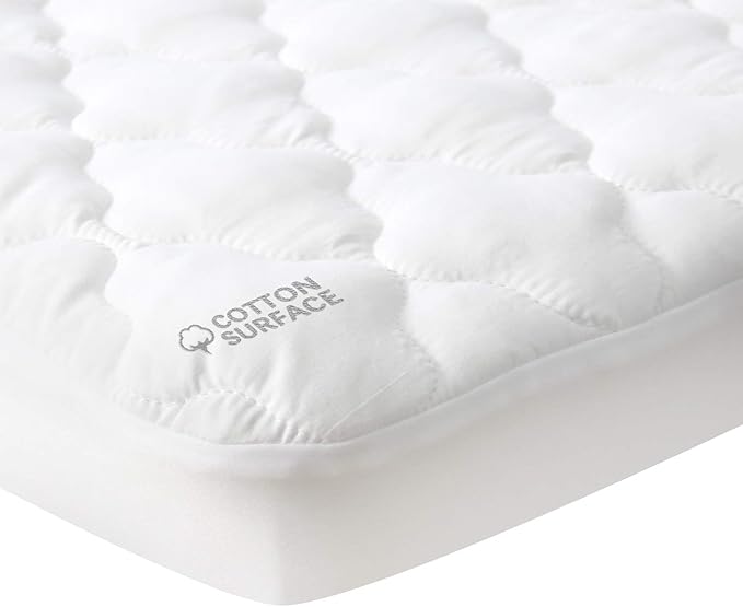 Waterproof Pack and Play Mattress Pad Sheets Fitted, Cotton Fabric Pack and by Moonsea
