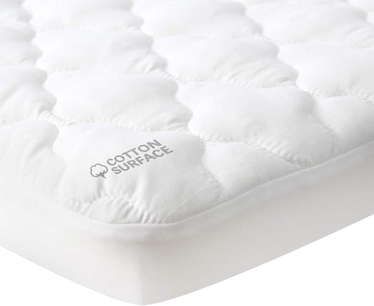 Waterproof Pack and Play Mattress Pad Sheets Fitted, Cotton Fabric Pack and by Moonsea