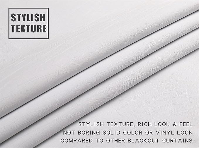 G2000 100% Blackout Curtains for Bedroom Living Room 95 Inches Long White Room - Image 6